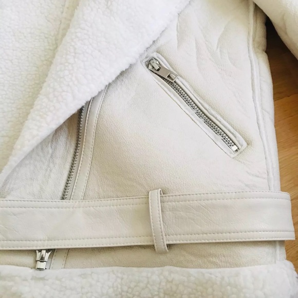 Beige shearling jacket - Picture 4 of 8